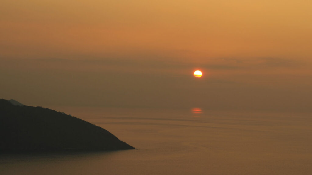 大熊展望台の夕日